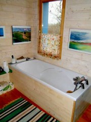 Maison écologique à vendre près de Saint-Georges-de-Mons : salle de bains bas